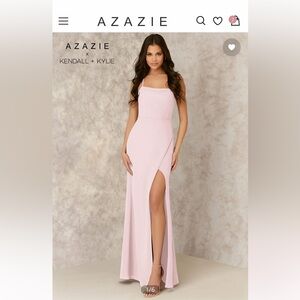 Azazie Blushing Pink Dress, Kendall & Kylie Cowl Scoop Chiffon Dress